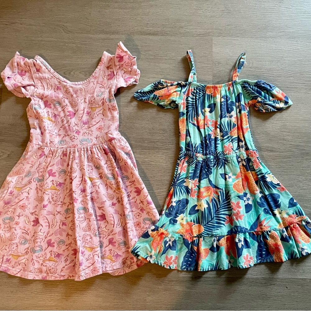2 Toddler Girls Dresses Princess Belle Jumping Beans & Children’s Place Size 4t